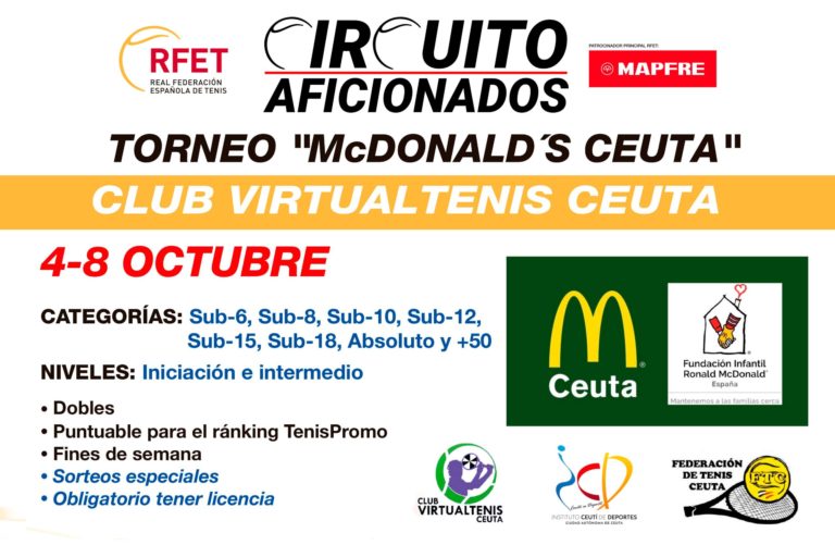 Comienza el torneo de tenis McDonalds en Ceuta