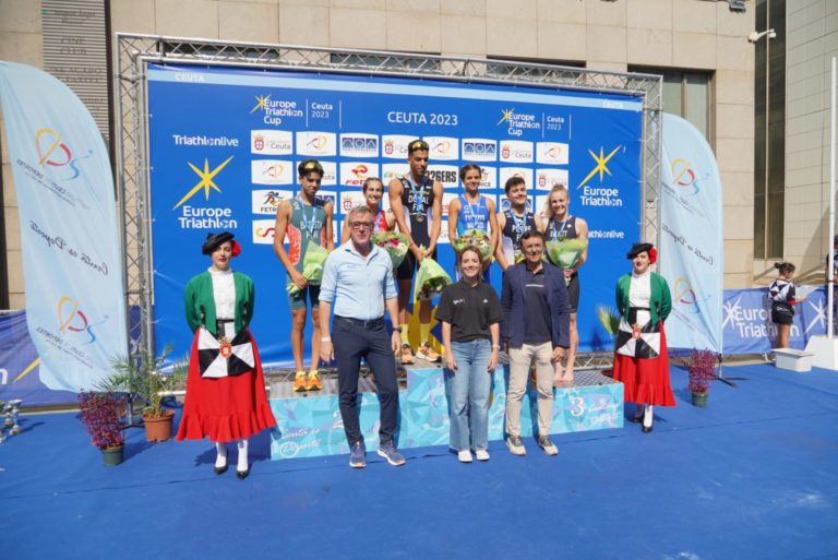 Beatrice Mallozzi y Antoine Duval ganan la Copa de Europa y Campeonatos del Mediterráneo de Triatlón 2023 en Ceuta