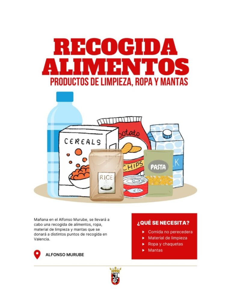 RECOGIDA SOLIDARIA MAÑANA EN EL ALFONSO MURUBE